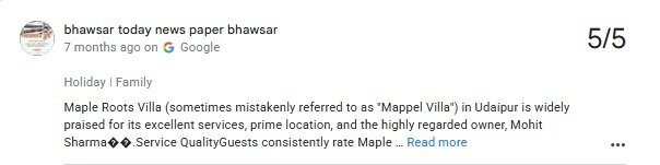 Cozy Pool Guest Review Photo Udaipur Rajasthan — Maple Roots Villa Udaipur guest review photo