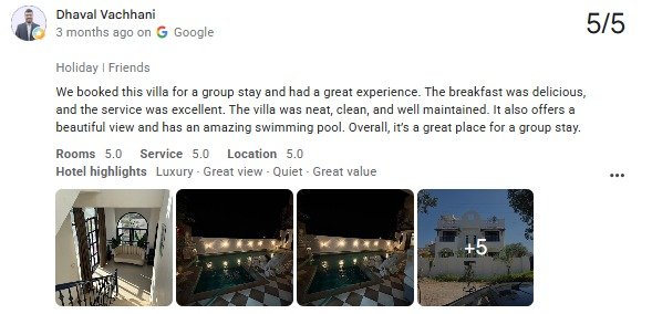 Pool Modern Villa Guest Review Photo Udaipur Rajasthan — Maple Roots Villa Udaipur guest review photo
