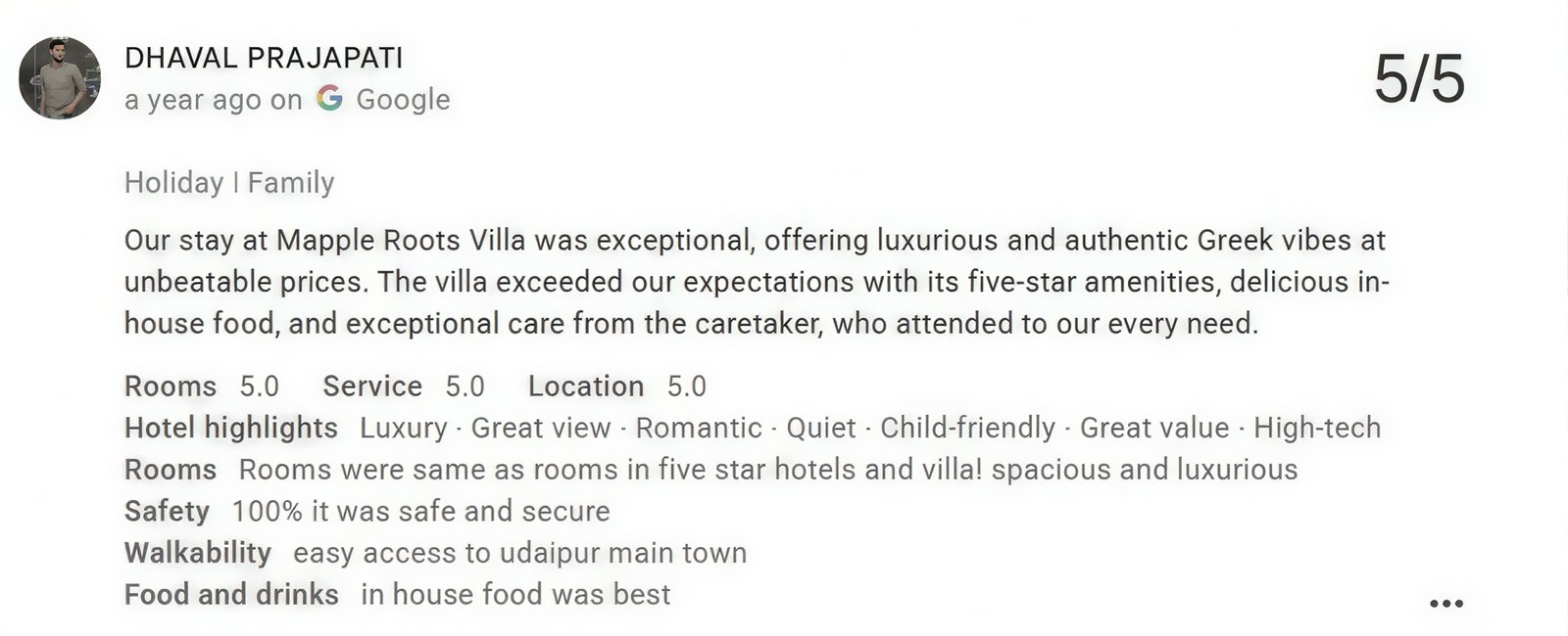 Pool Spacious Villa Guest Review Photo Udaipur — Maple Roots Villa Udaipur guest review photo