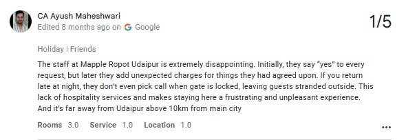 Romantic Maple Roots Pool Guest Review Titardi Udaipur — Maple Roots Villa Udaipur guest review photo