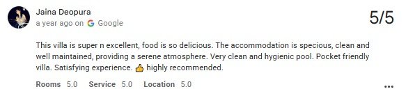 Udaipur Villa Pool Best Guest Review Photo — Maple Roots Villa Udaipur guest review photo