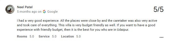 Udaipur Villa Pool Boutique Guest Review Photo — Maple Roots Villa Udaipur guest review photo