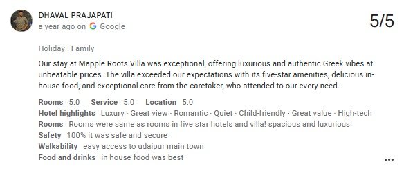 Udaipur Villa Pool Exclusive Guest Review Photo — Maple Roots Villa Udaipur guest review photo